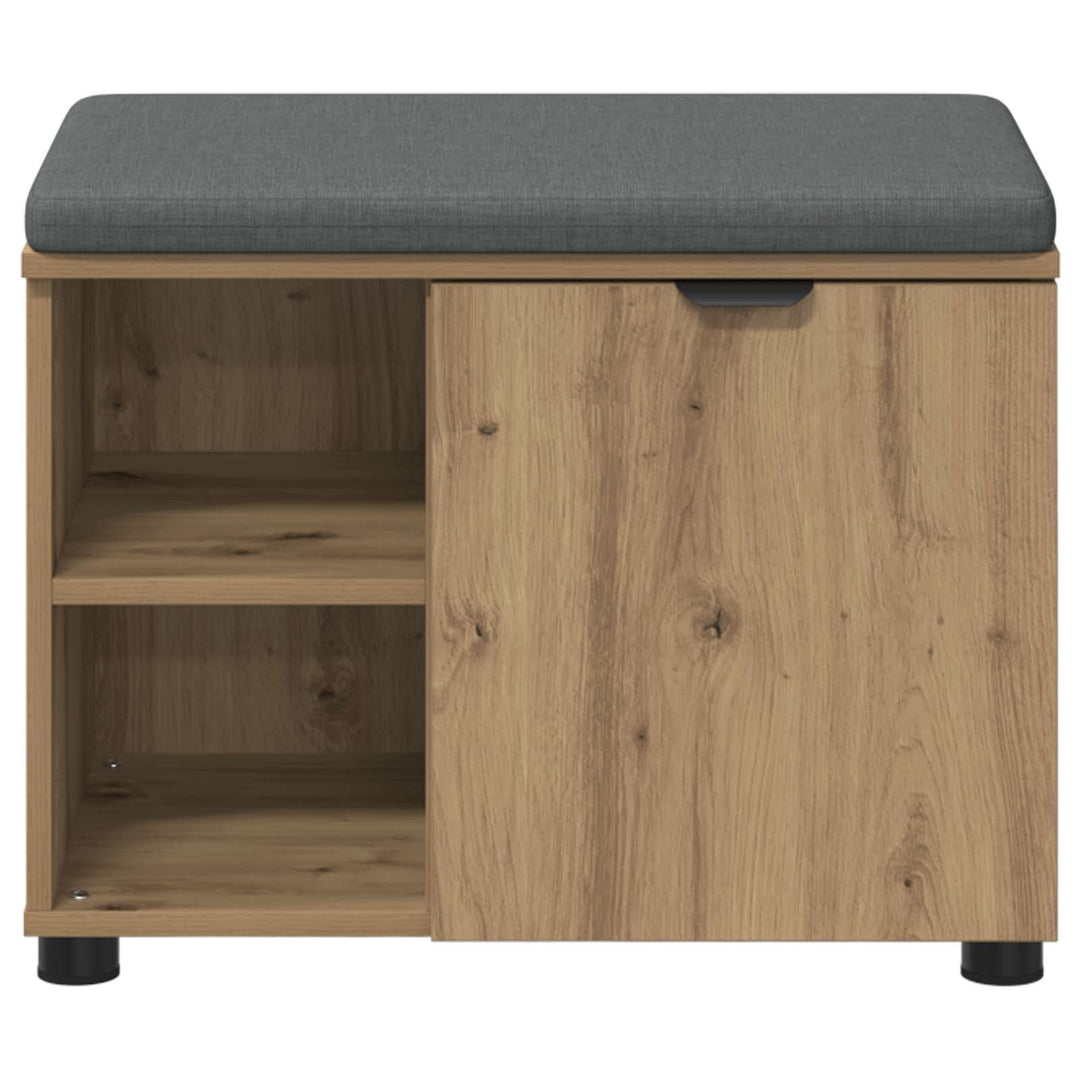 Skobænk med hynde Artisan-eg 60 x 38 x 46 cm Konstrueret træ