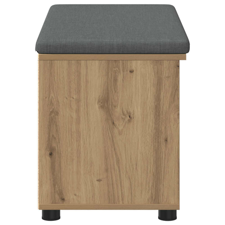 Skobænk med hynde Artisan-eg 80 x 38 x 46 cm Konstrueret træ