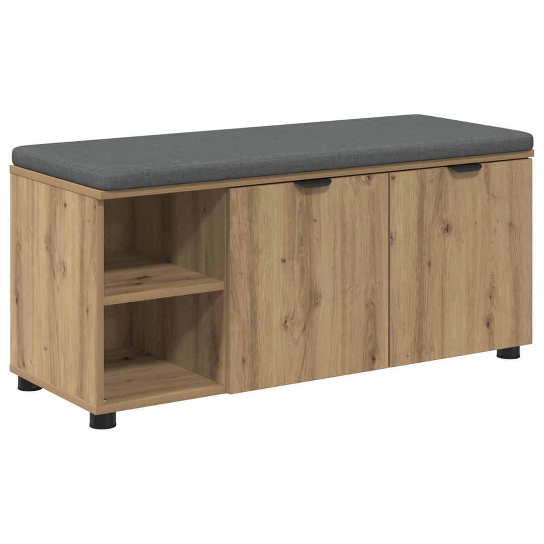 Skobænk med hynde Artisan-eg 100 x 38 x 46 cm Konstrueret træ