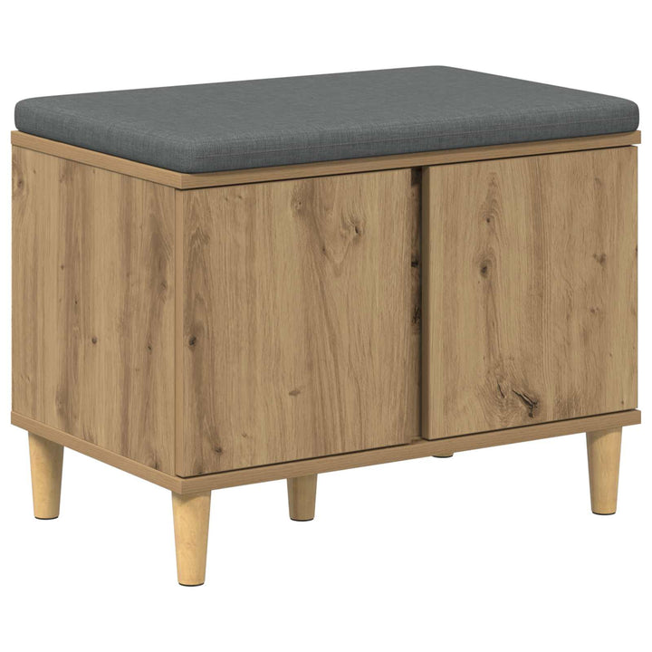 Skobænk med hynde Artisan-eg 60 x 38 x 46 cm Konstrueret træ