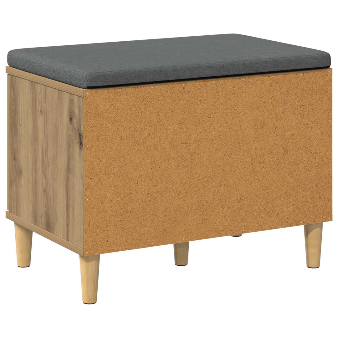 Skobænk med hynde Artisan-eg 60 x 38 x 46 cm Konstrueret træ