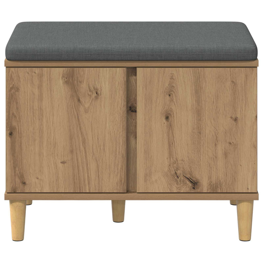 Skobænk med hynde Artisan-eg 60 x 38 x 46 cm Konstrueret træ