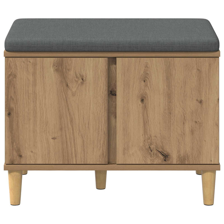 Skobænk med hynde Artisan-eg 60 x 38 x 46 cm Konstrueret træ