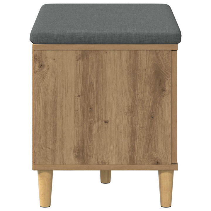 Skobænk med hynde Artisan-eg 60 x 38 x 46 cm Konstrueret træ