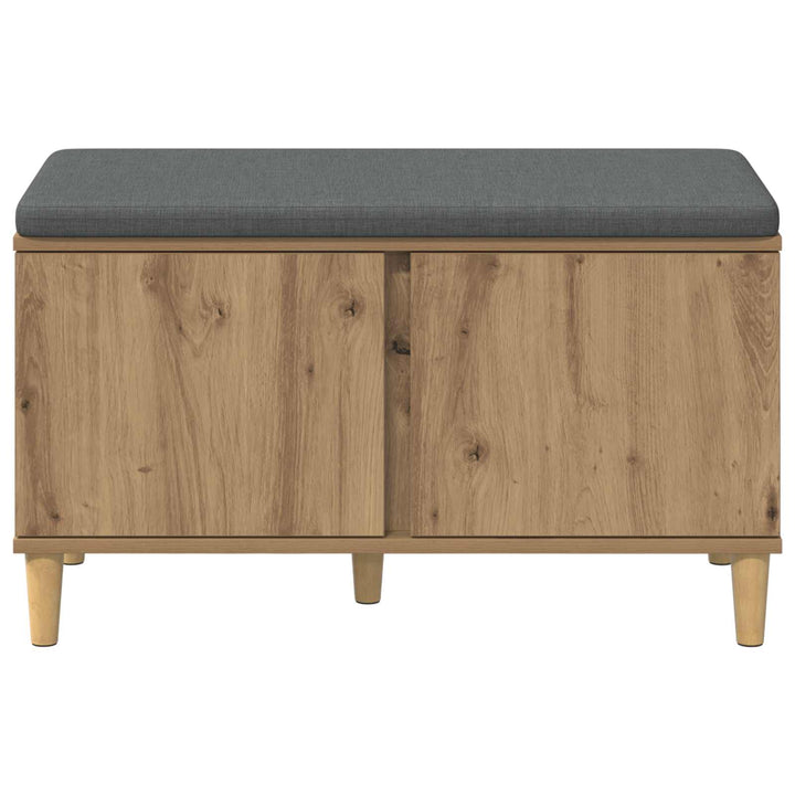 Skobænk med hynde Artisan-eg 80 x 38 x 46 cm Konstrueret træ