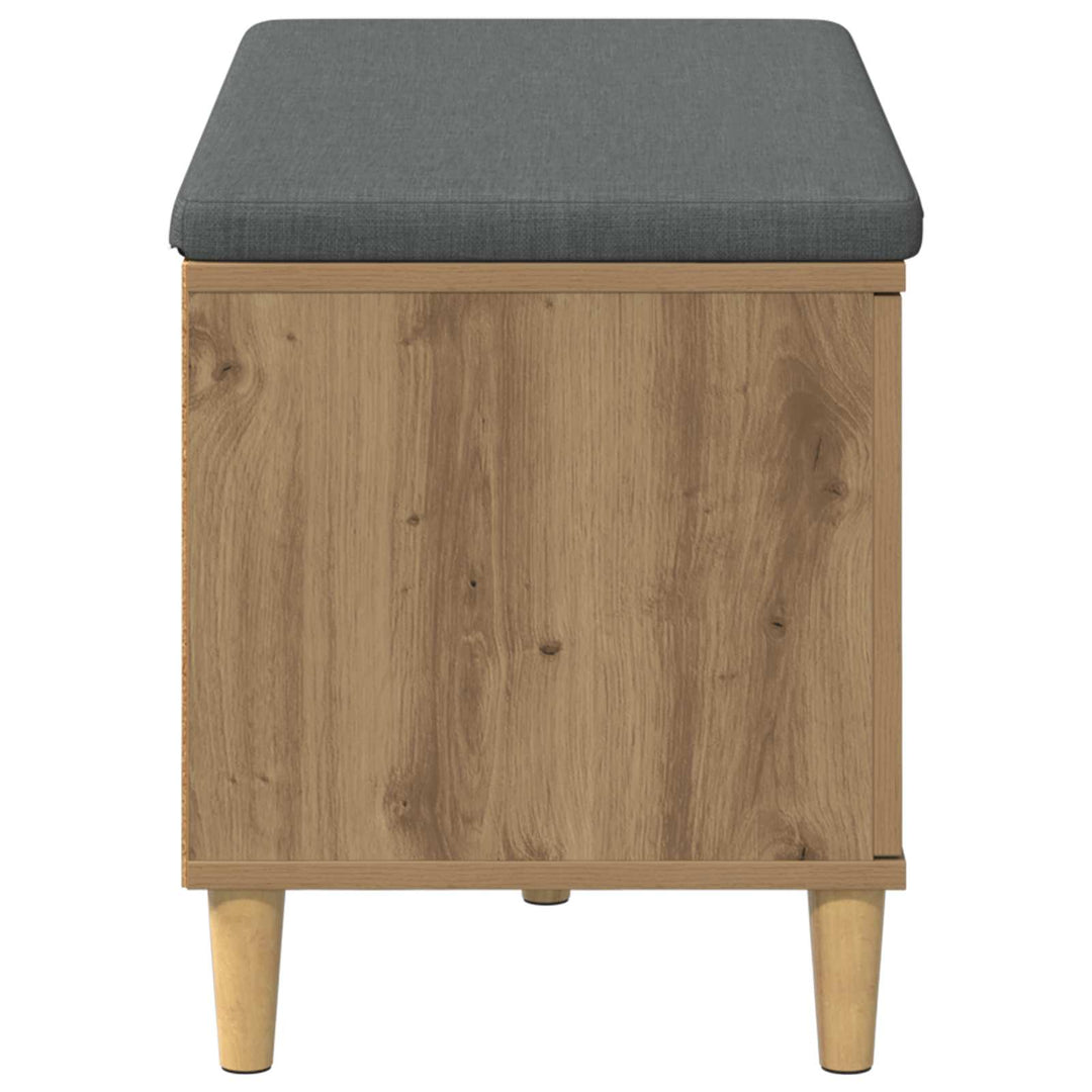 Skobænk med hynde Artisan-eg 80 x 38 x 46 cm Konstrueret træ