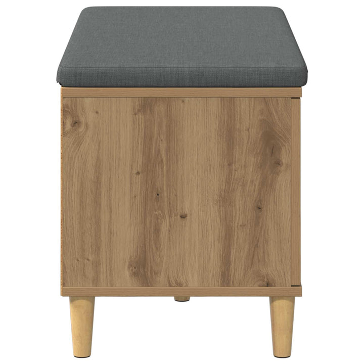 Skobænk med hynde Artisan-eg 80 x 38 x 46 cm Konstrueret træ