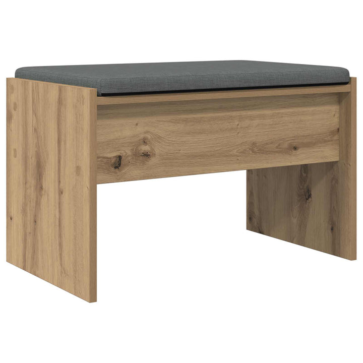 Skobænk med hynde Artisan-eg 63 x 38 x 40 cm Konstrueret træ