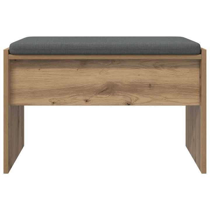 Skobænk med hynde Artisan-eg 63 x 38 x 40 cm Konstrueret træ