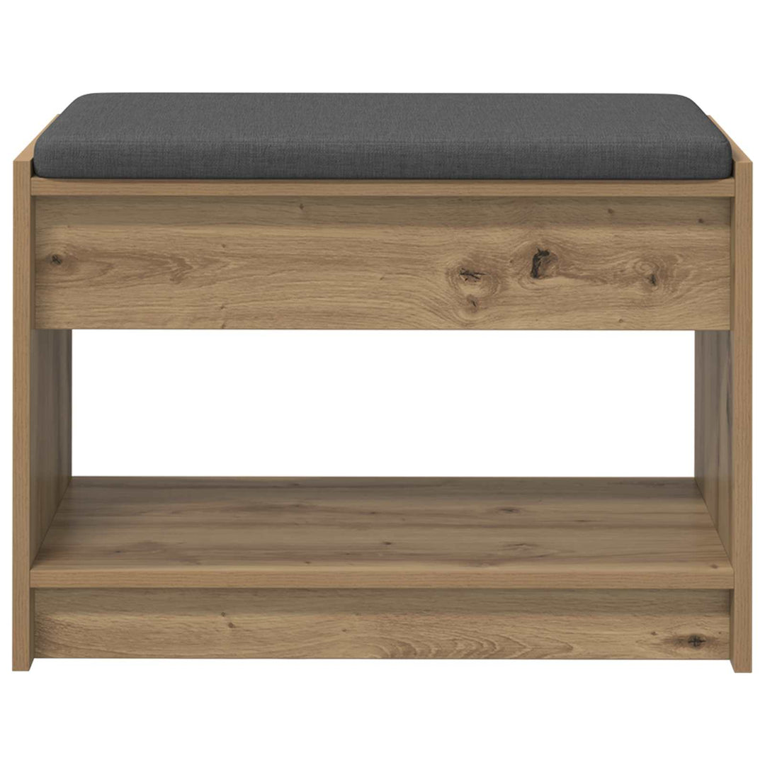 Sko bænk med pude Artisan-eg 63 x 38 x 45 cm Konstrueret træ