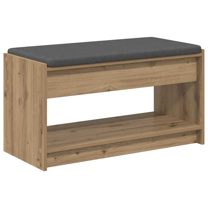 Sko bænk med pude Artisan-eg 83 x 38 x 45 cm Konstrueret træ