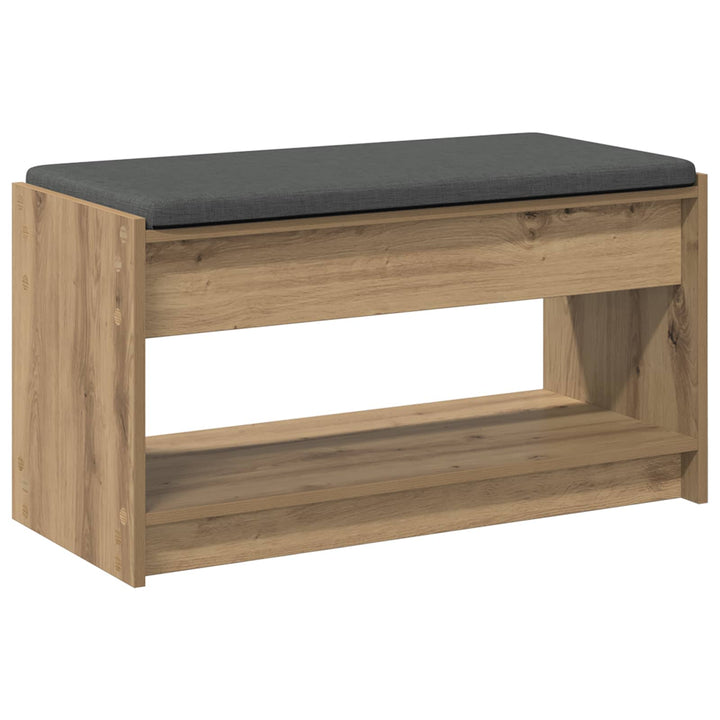 Sko bænk med pude Artisan-eg 83 x 38 x 45 cm Konstrueret træ