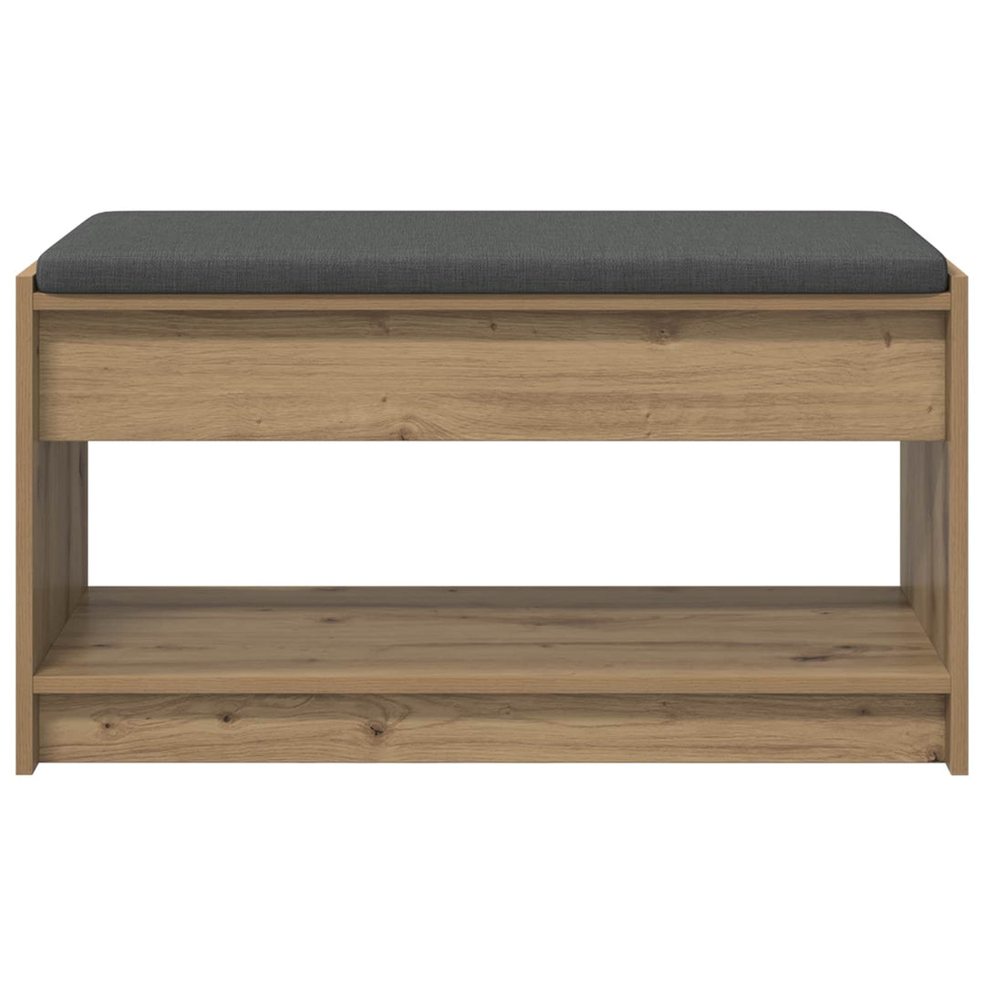 Sko bænk med pude Artisan-eg 83 x 38 x 45 cm Konstrueret træ