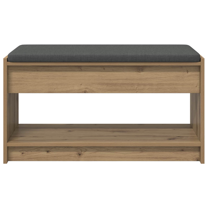 Sko bænk med pude Artisan-eg 83 x 38 x 45 cm Konstrueret træ
