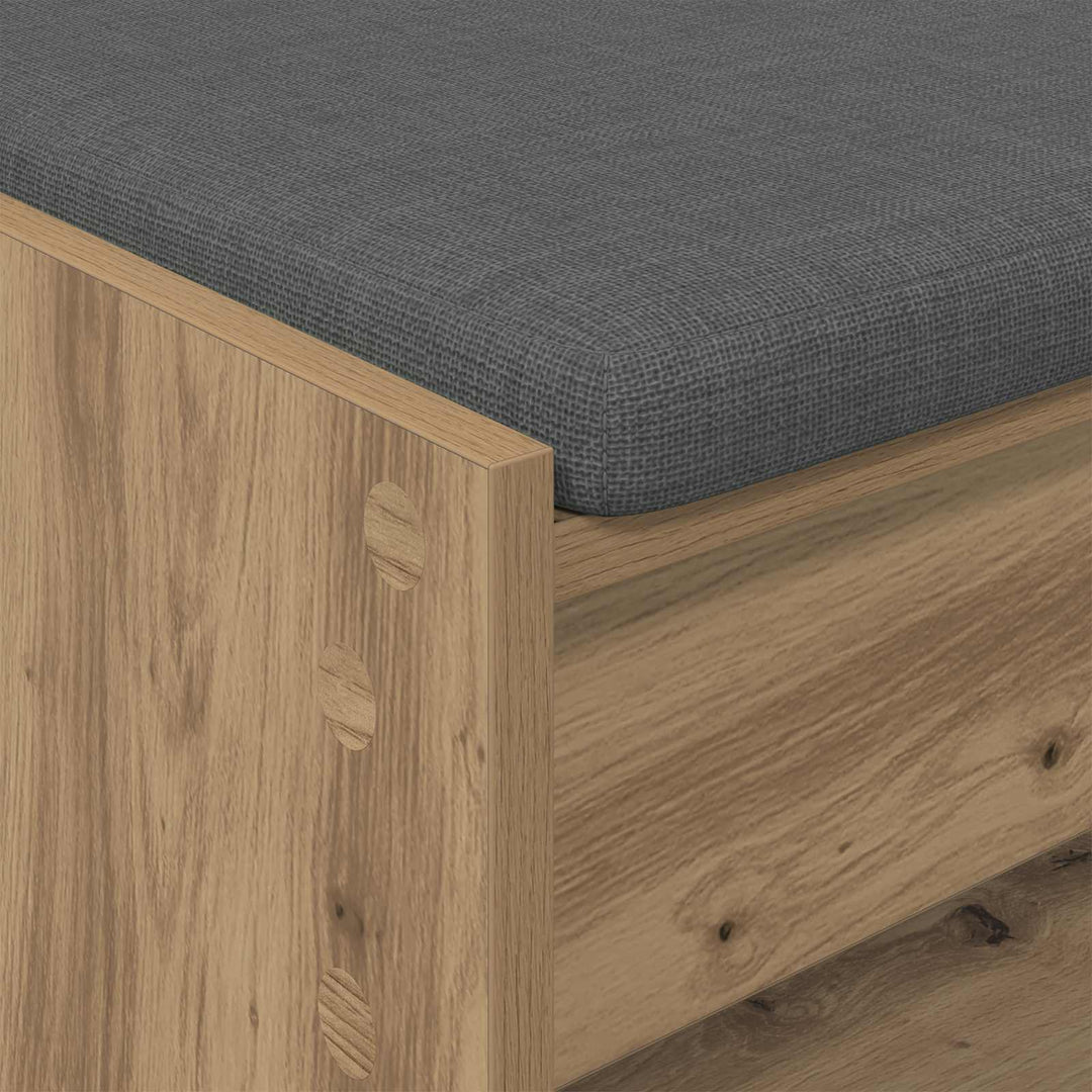 Sko bænk med pude Artisan-eg 103 x 38 x 45 cm Konstrueret træ