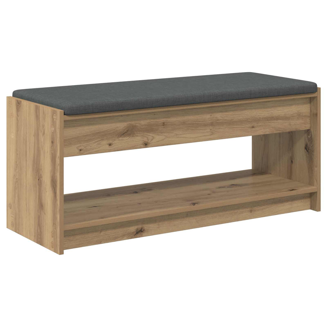 Sko bænk med pude Artisan-eg 103 x 38 x 45 cm Konstrueret træ