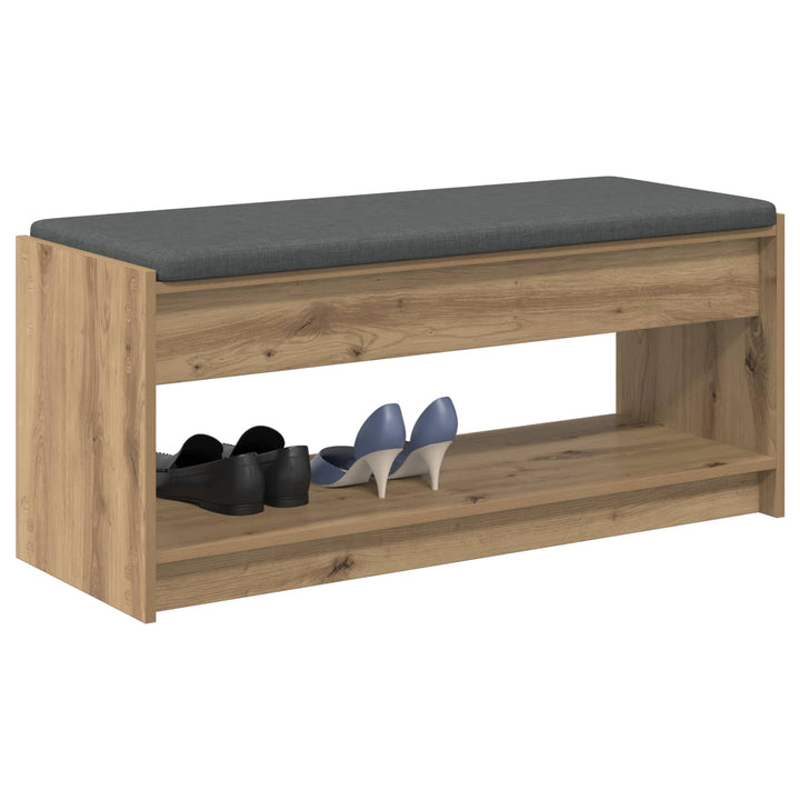 Sko bænk med pude Artisan-eg 103 x 38 x 45 cm Konstrueret træ