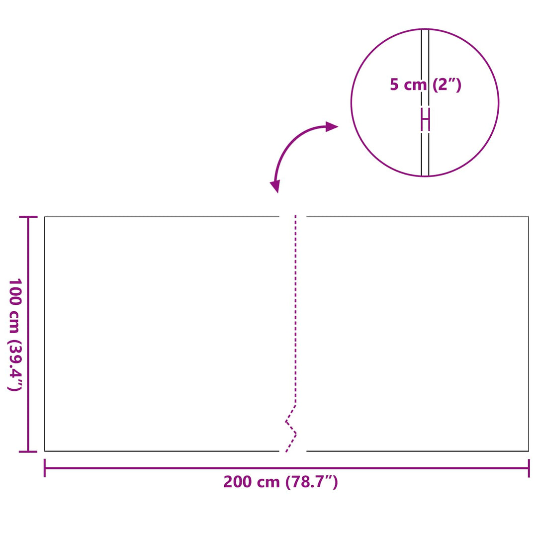 Kunstgræs 100 x 200 cm Green PP & PE
