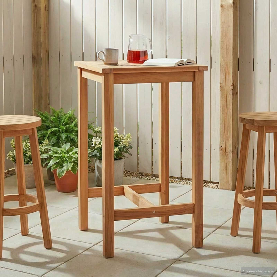 Barbord Naturfarvet 60 x 60 x 105 cm Massiv Teak