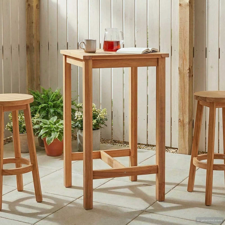 Barbord Naturfarvet 60 x 60 x 105 cm Massiv Teak