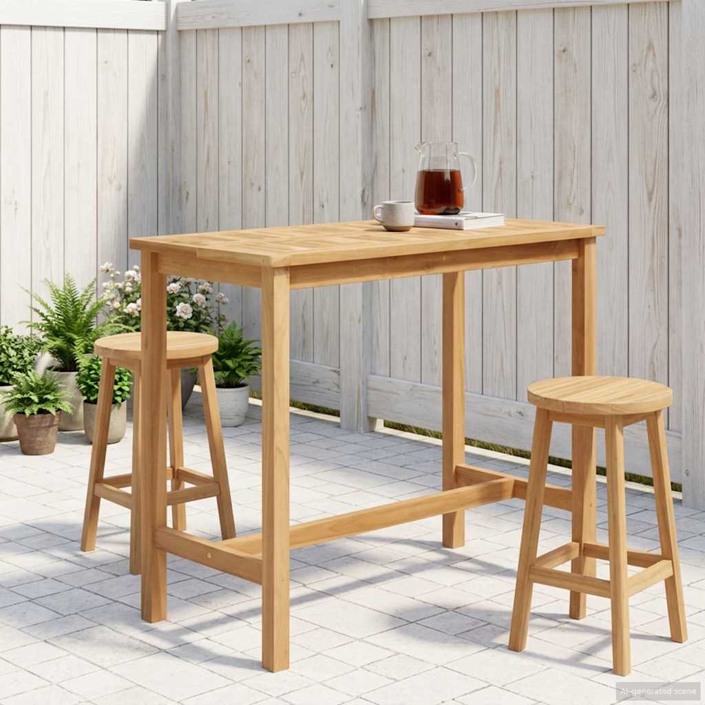 Barbord Naturfarvet 110 x 60 x 105 cm Massiv Teak