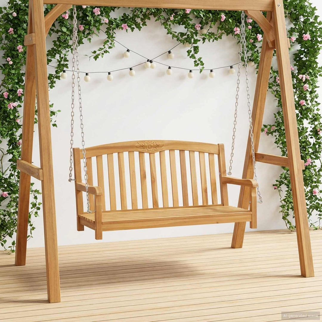 Gyng Bænk 114 x 61 x 61,5 cm Massiv Teaktræ Naturfarvet