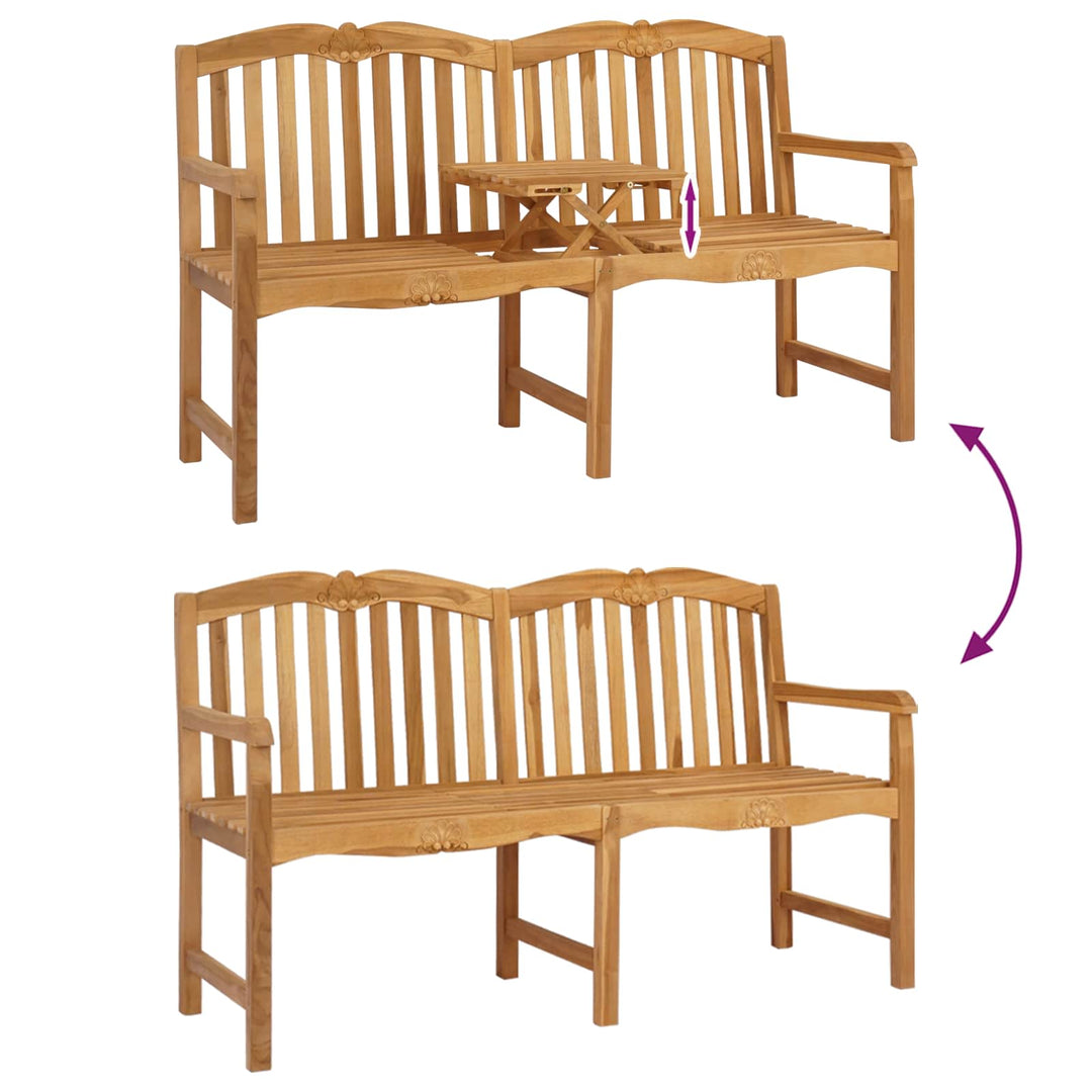 Håndskåret Rosenbænk 155 x 60 x 94 cm Massiv Teaktræ