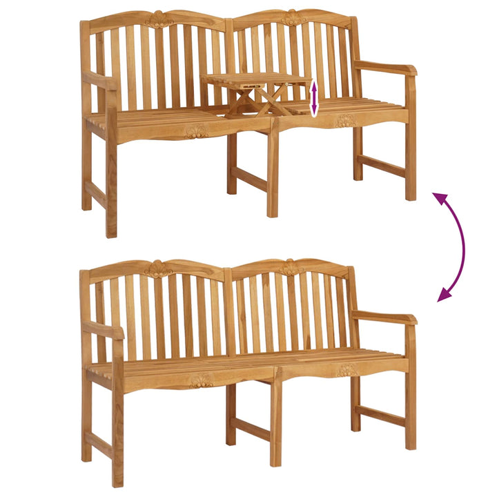 Håndskåret Rosenbænk 155 x 60 x 94 cm Massiv Teaktræ
