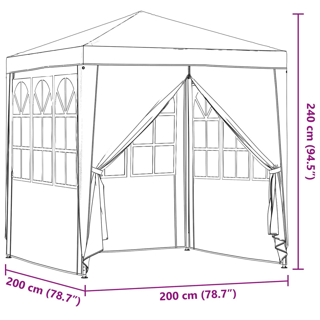 Party Tent Rød 200 x 200 x 240 cm PE og stål