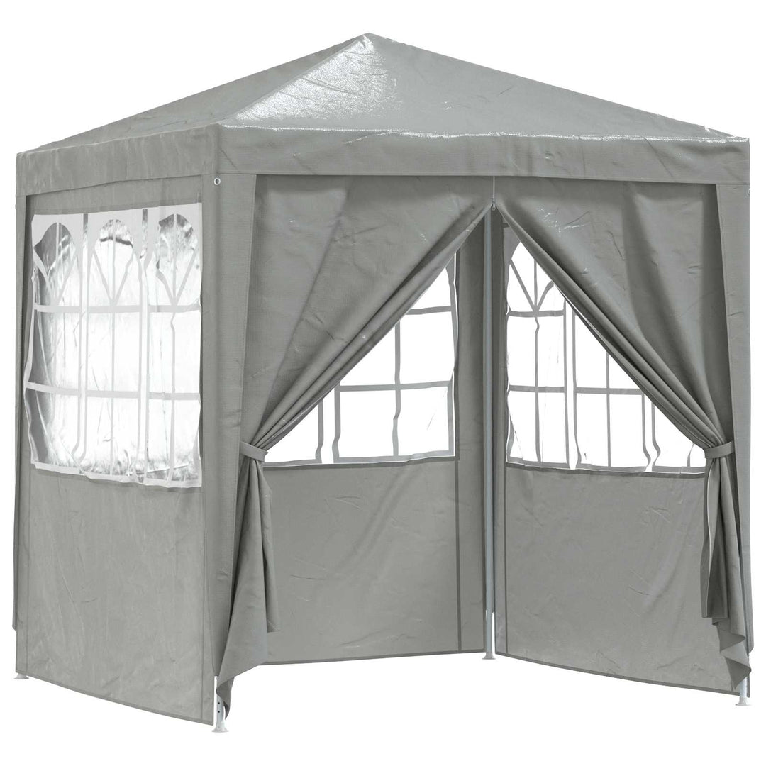 Party Tent Lysegrå 200 x 200 x 240 cm PE og stål