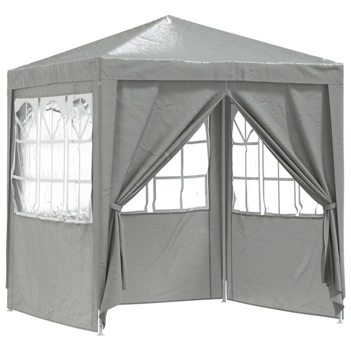 Party Tent Lysegrå 200 x 200 x 240 cm PE og stål
