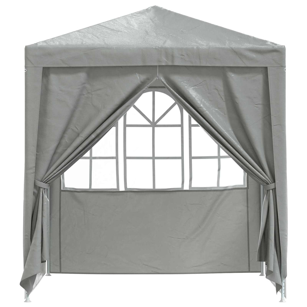 Party Tent Lysegrå 200 x 200 x 240 cm PE og stål