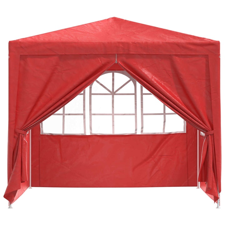 Party Tent Rød 250 x 250 x 240 cm PE og stål