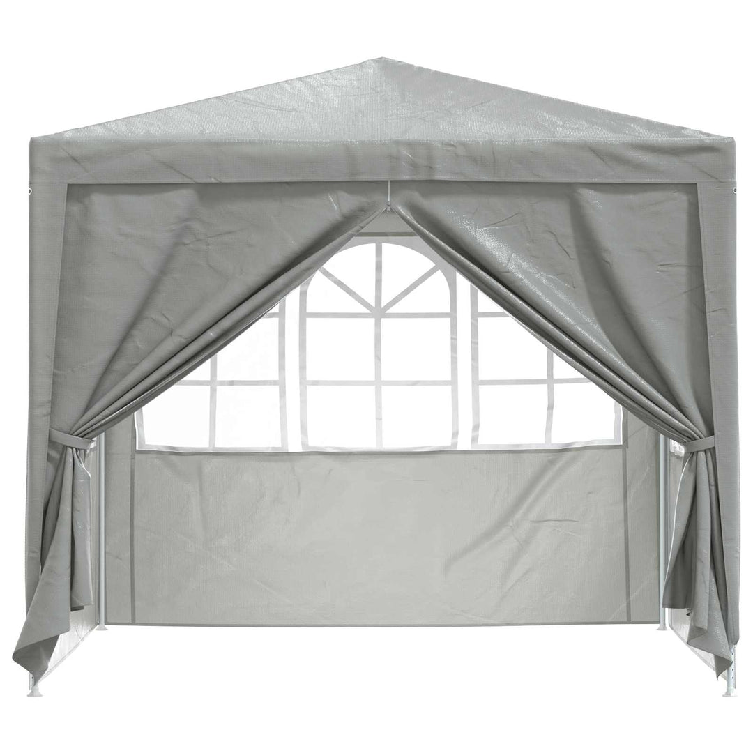 Party Tent Lysegrå 250 x 250 x 240 cm PE og stål