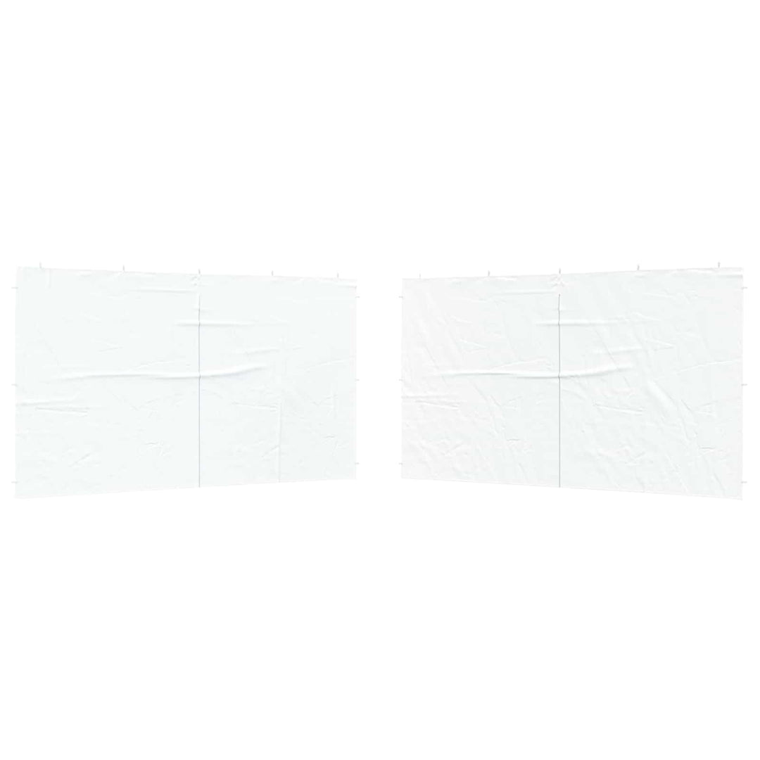 Festasidevæg 2 pcs Hvid 400 x 195 cm PE og stål