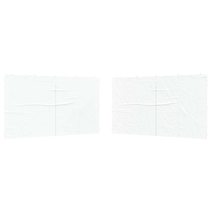 Festasidevæg 2 pcs Hvid 400 x 195 cm PE og stål