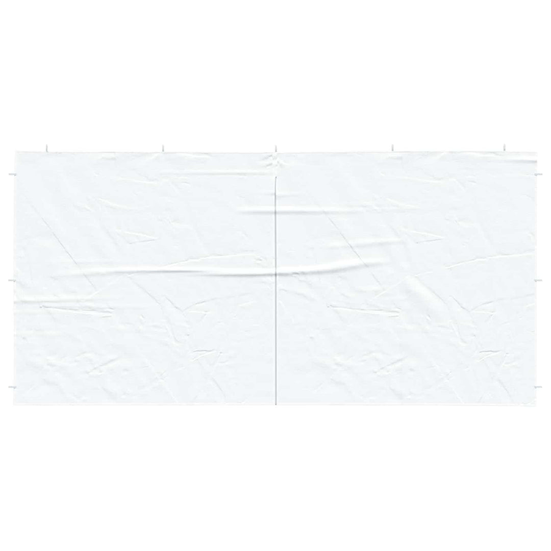 Festasidevæg 2 pcs Hvid 400 x 195 cm PE og stål