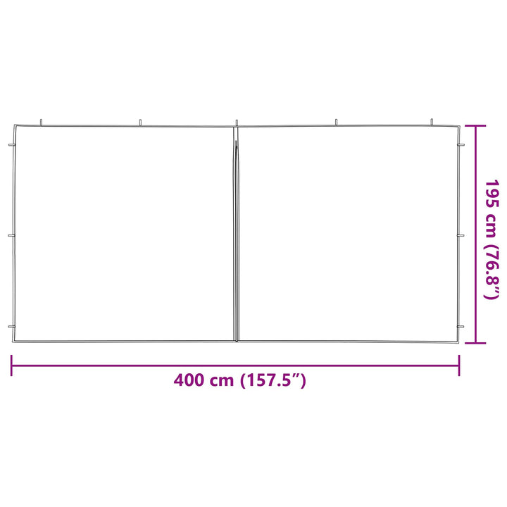 Festasidevæg 2 pcs Blå 400 x 195 cm PE og stål