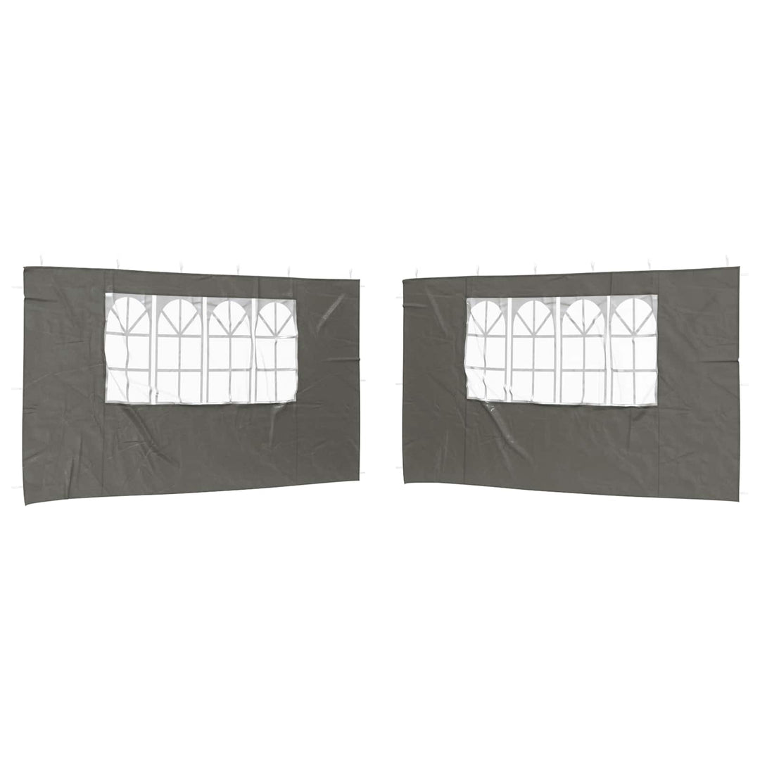 Festasidevæg 2 pcs 400 x 195 cm Antracit PE og stål