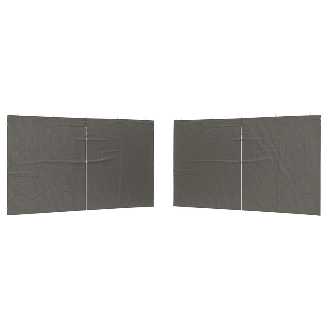 Festasidevæg 2 pcs Antracit 400 x 195 cm PE og stål