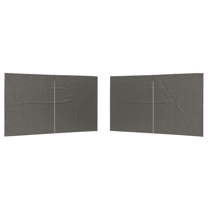 Festasidevæg 2 pcs Antracit 400 x 195 cm PE og stål