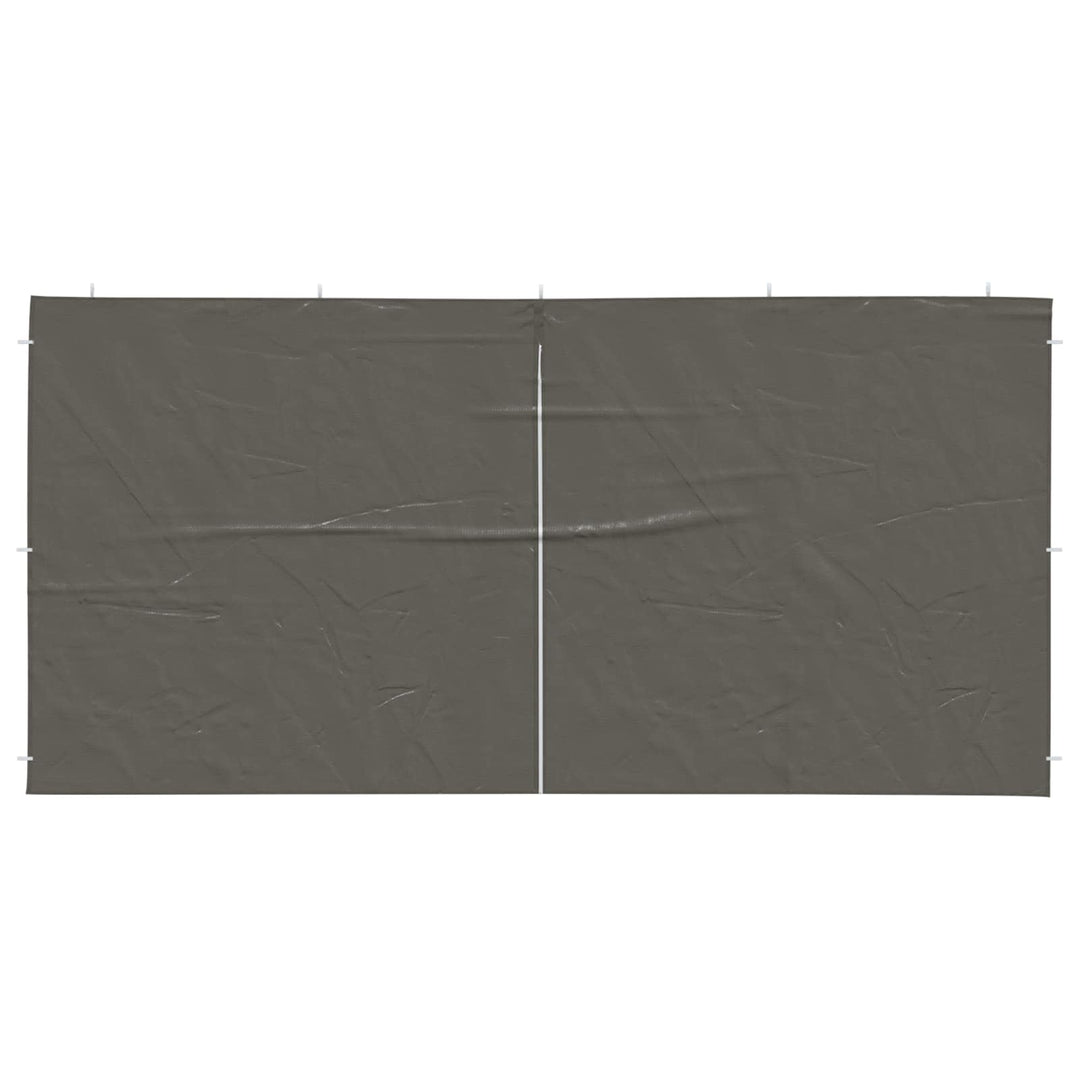 Festasidevæg 2 pcs Antracit 400 x 195 cm PE og stål