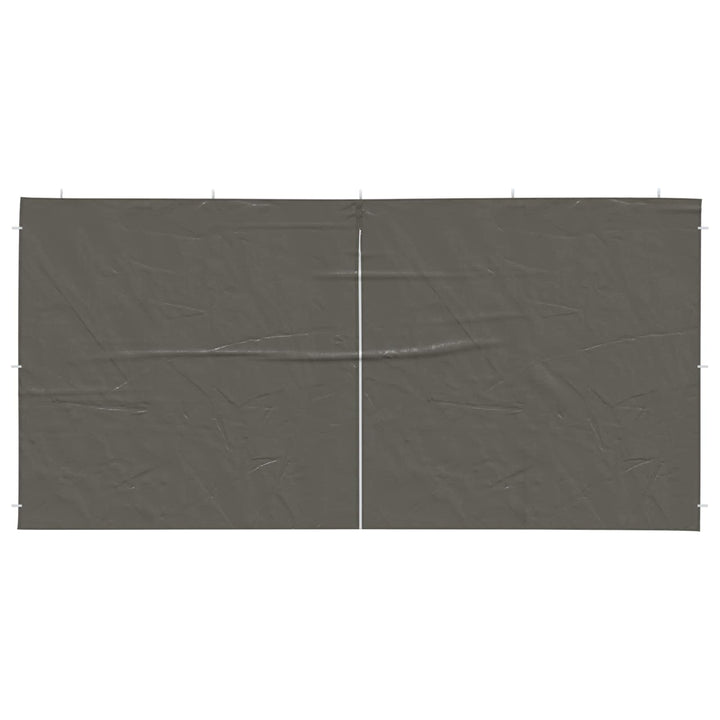 Festasidevæg 2 pcs Antracit 400 x 195 cm PE og stål