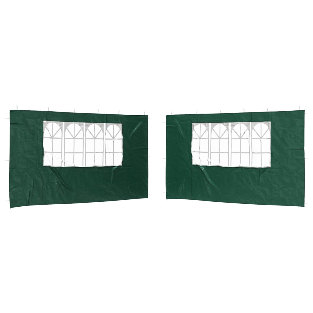 Festasidevæg 2 pcs 400 x 195 cm Grøn PE og stål