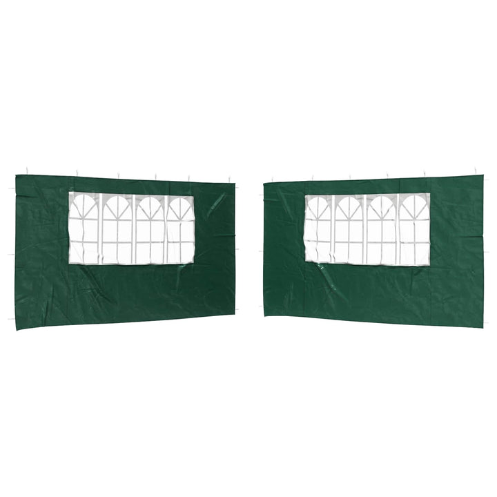 Festasidevæg 2 pcs 400 x 195 cm Grøn PE og stål
