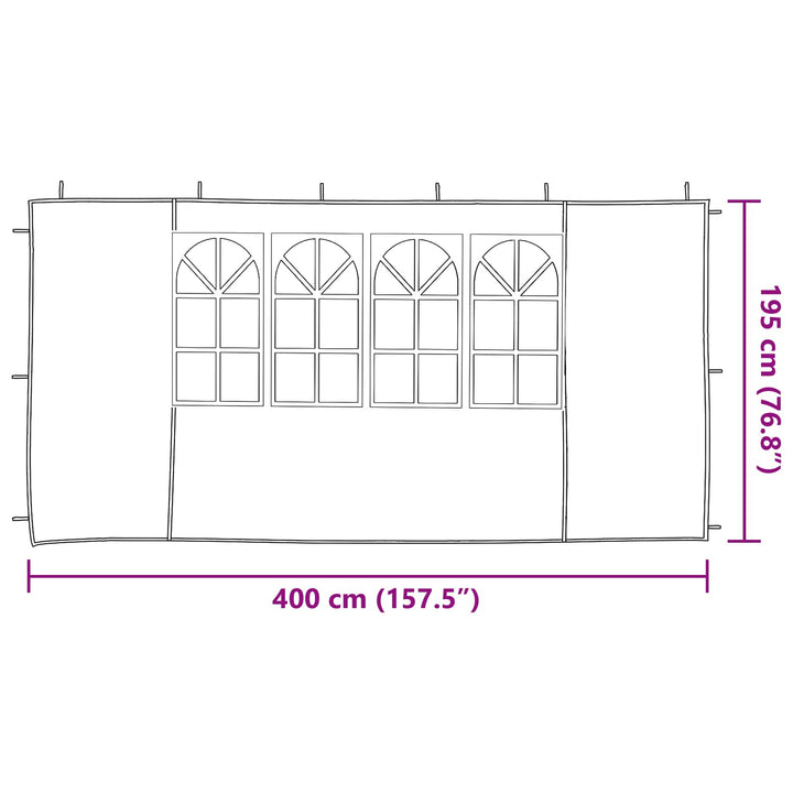 Festasidevæg 2 pcs 400 x 195 cm Grøn PE og stål