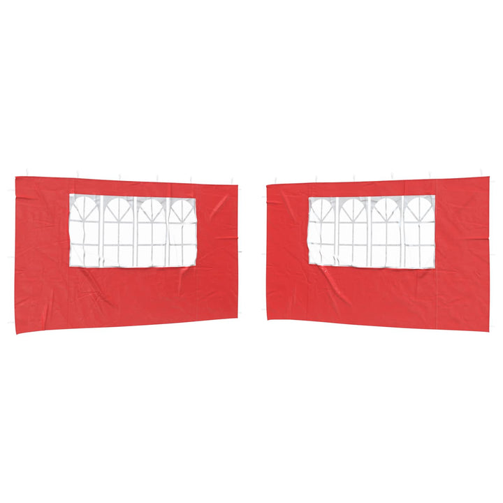 Festasidevæg 2 pcs 400 x 195 cm Rød PE og stål
