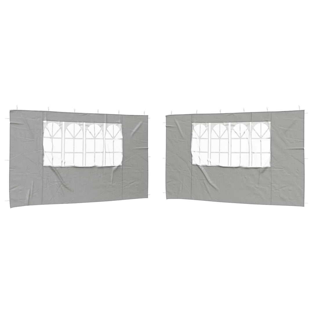 Festasidevæg 2 pcs 400 x 195 cm Lysegrå PE og stål