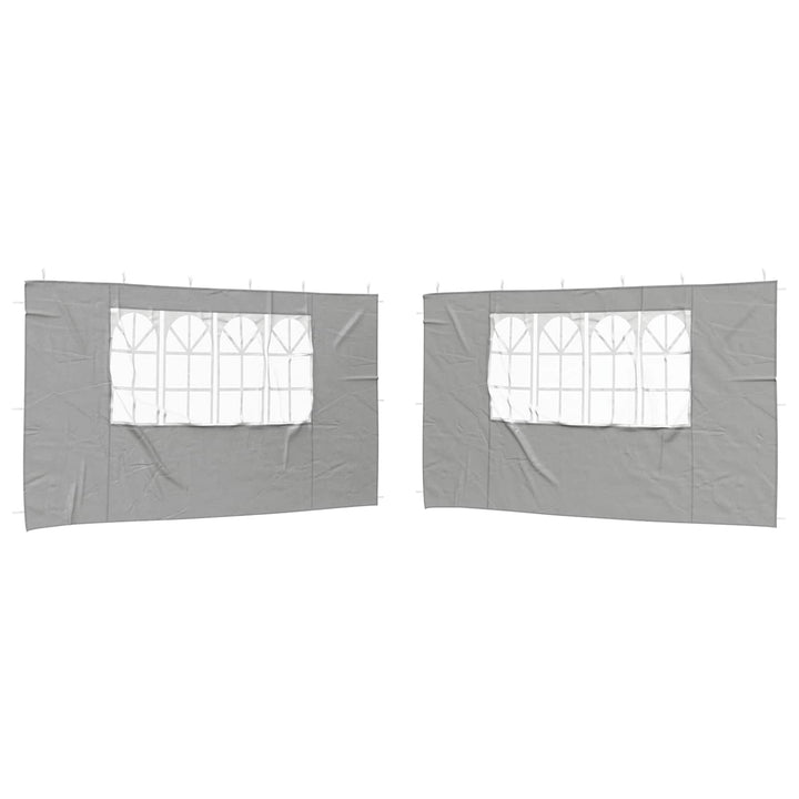 Festasidevæg 2 pcs 400 x 195 cm Lysegrå PE og stål
