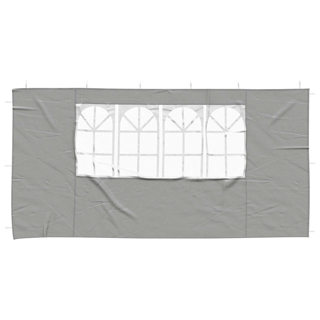 Festasidevæg 2 pcs 400 x 195 cm Lysegrå PE og stål